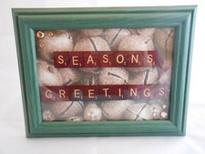 Scrabble Tiles Sign "Seasons Greetings", Holiday Decor, Christmas, Seasonal Home