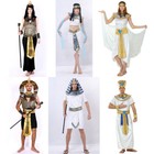 Halloween Egyptian Pharaoh King Empress Cleopatra Queen Costume for Men Women