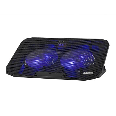 12-15.6 inch Laptop Cooling Pad Dual LED Fan 1400rpm USB Port Adjustable Angle - Image 1 of 4