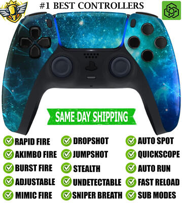 Blue Nebula Silent Modz New Rapid Fire Mod Wireless Modded Controller for PS5
