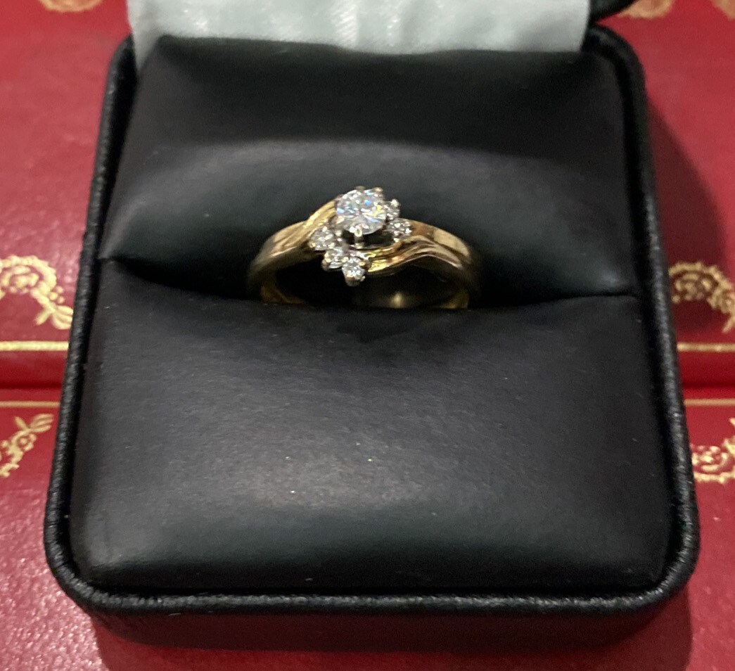 14k Yellow Gold Diamond SI1 Solitaire Wedding Jacket Enhancer Set