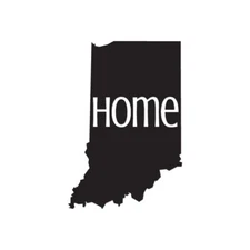 Indiana Home State - Vinyl Decal Sticker - Multiple Colors & Sizes - ebn3816