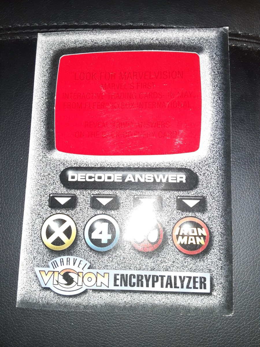 Marvel 1996 Fleer Skybox - Vision Encryptalyzer Decode Answer Card