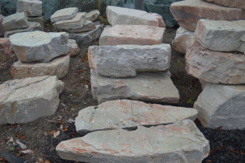 Steps made of white quartzite natural stone-