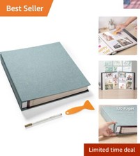 Large Self-Adhesive Photo Album - 120 Pages Linen Cover for Cherished Memories