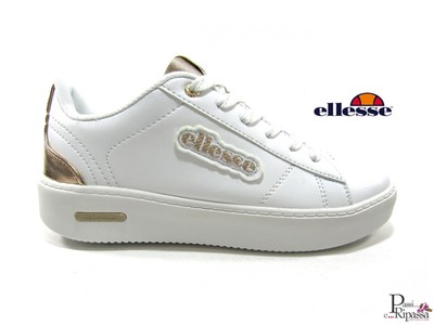 ELLESSE SHYLA SNEAKERS DONNA SCARPA IN ECO PELLE CON LACCI BIANCO/ORO | eBay