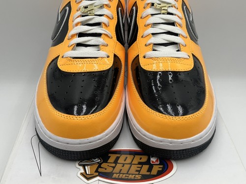 New Nike Air Force 1 Low By You Patent Leather Yellow Black Size 11.5 Authentic - Picture 4 of 9