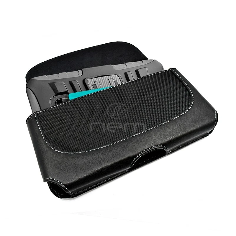 Funda de cuero PU negra con trabillas para cinturón y funda con clip 4,25 x 2,4 x 0,6 pulgadas Foto 3 de 4