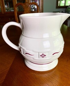 LONGABERGER PITCHER RED WOVEN TRADITIONS 1 1/2  qt.