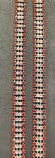 Decorative Adjustable Fashion Bra Straps-4 rows of Red  Clear  Rhinestones
