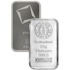 20 gram Platinum Bar - Random Brand - Secondary Market - 999.5 Fine