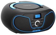 Portable CD Boombox Bluetooth 5.3, FM Radio, USB/AUX/3.5mm Earphone Jack,