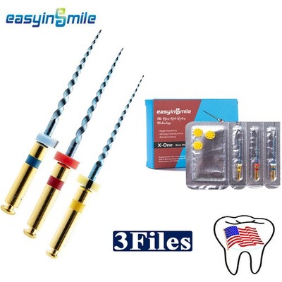 3pcs Denta Endo Rotary File X-ONE BLUE MAX Root Canal NITI Files Endodontic File