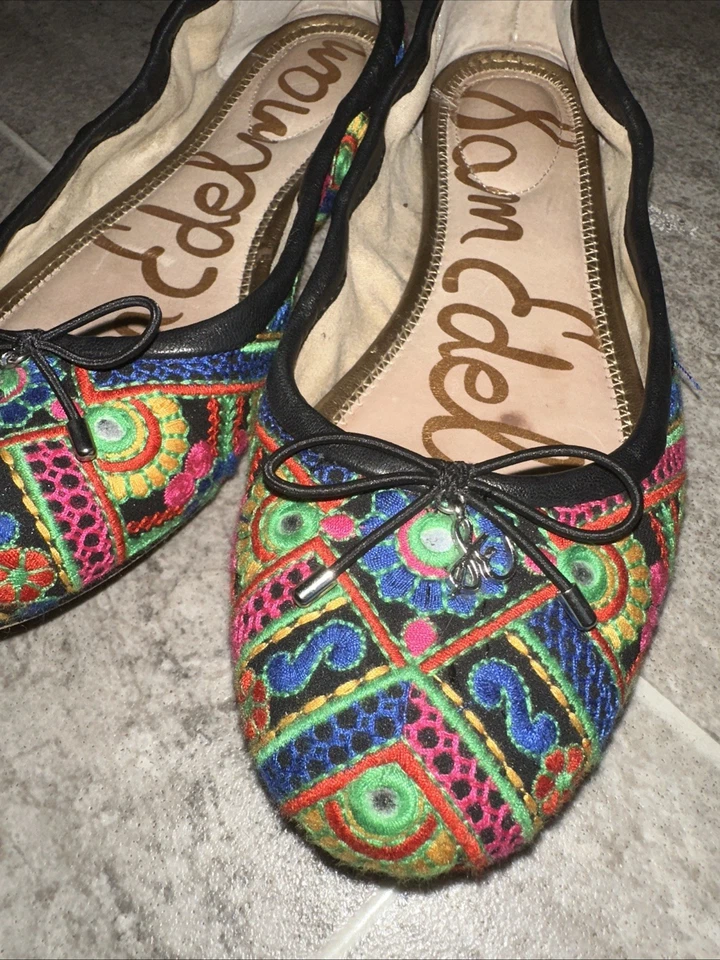 Zapato sin cordones Sam Edelman Felicia bordado de ballet estampado de leopardo - 6,5 M Foto 3 de 4