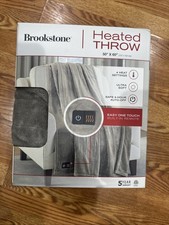 Brookstone Heated Throw White 4-Heat Settings...
