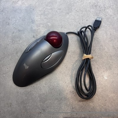 Logitech T-BC21  Trackman Trackball USB Mouse Marble Ball 810-000767 Tested