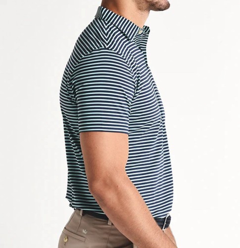 Peter Millar Polo Shirt Mens Size XS Donald Stripe Tour Fit Extra Small - Picture 3 of 5