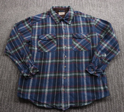 VTG Y2K C.E. Schmidt Flannel Long-Sleeve Shirt Men's Large Plaid Heavyweight