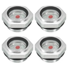 Air Compressor Oil Sight Glass, 4 Pack G 3/4" Aluminum Oil Liquid Level Gauge