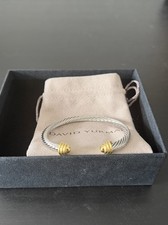 David Yurman 5mm Gold Dome Cable Cuff Bracele...