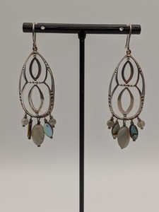 Silpada Sterling Silver Feldspar/Abalone Infinity Chandelier Earrings W2139