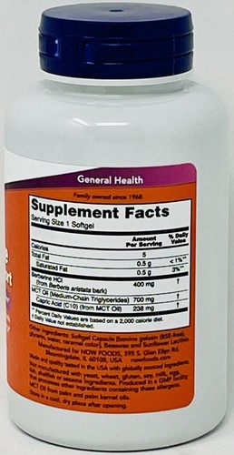 Now Berberine Glucose Support & Lipid Levels With MCT Oil 60 Sofgels New Sealed - Picture 2 of 4