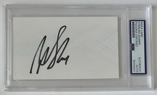 Sterling Sharpe Green Bay Packers HOF signed handsigniert Karteikarte - PSA/DNA