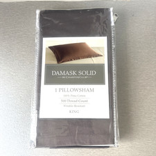 Charter Club Damask Solid 1-King Pillowsham 500 Thread Count 100 Pima Cotton
