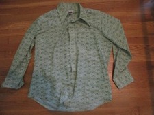 Floral geometric pattern vintage button down green shirt large