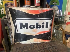 Antique Mobil Gas Station Spinner Sign RARE Metal 1960s Old Motor Oil Original