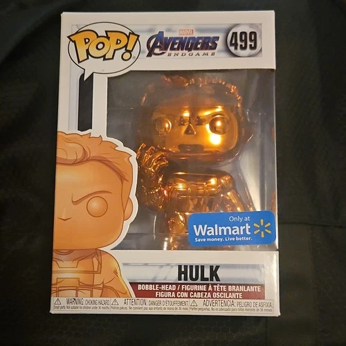 Funko Pop! Vinyl Hulk Marvel Avengers Endgame Gold Chrome Walmart Exclusive #499