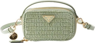 Prada Crochet and Leather Mini-Pouch