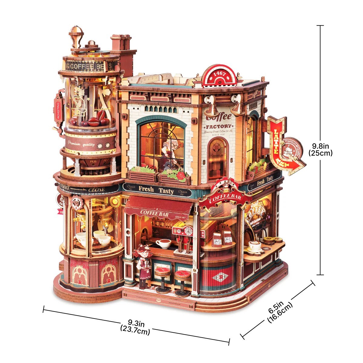 ROKR Dream Coffee Factory Music Box Wooden 3D Puzzle Xmas Gift | eBay