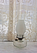 Antique Pressed Glass Oil Lamp Font with Brass Burner — listing 5