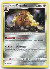 SM Base Set Alolan Dugtrio NM Holo Rare Pokemon Tcg Card
