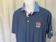 ⛳ Puma Golf Men's Arnold Palmer Big Cedar Polo Shirt L Blue Pink EUC 🏌️