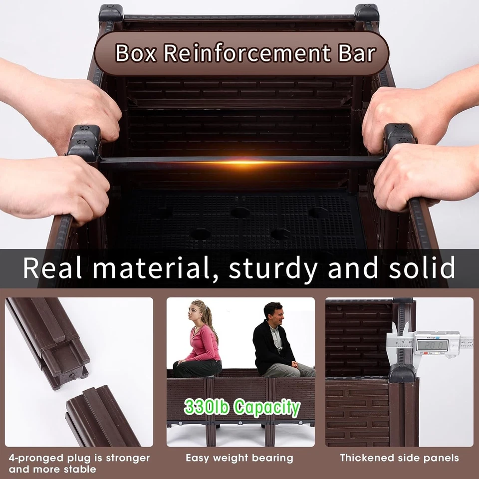 Raised Garden Bed with Legs Plastic Elevated Planters for Outdoor Plants Box - Image 2 of 4