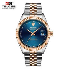 Orologio Uomo Automatico Meccanico TEVISE Acciaio Inox Quadrante Data