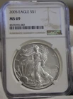 2005 US Silver Eagle $1 NGC MS69