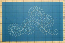 Quilting Full Line Stencil Fancy Feather II Reusable for Quilts use Pounce A3...