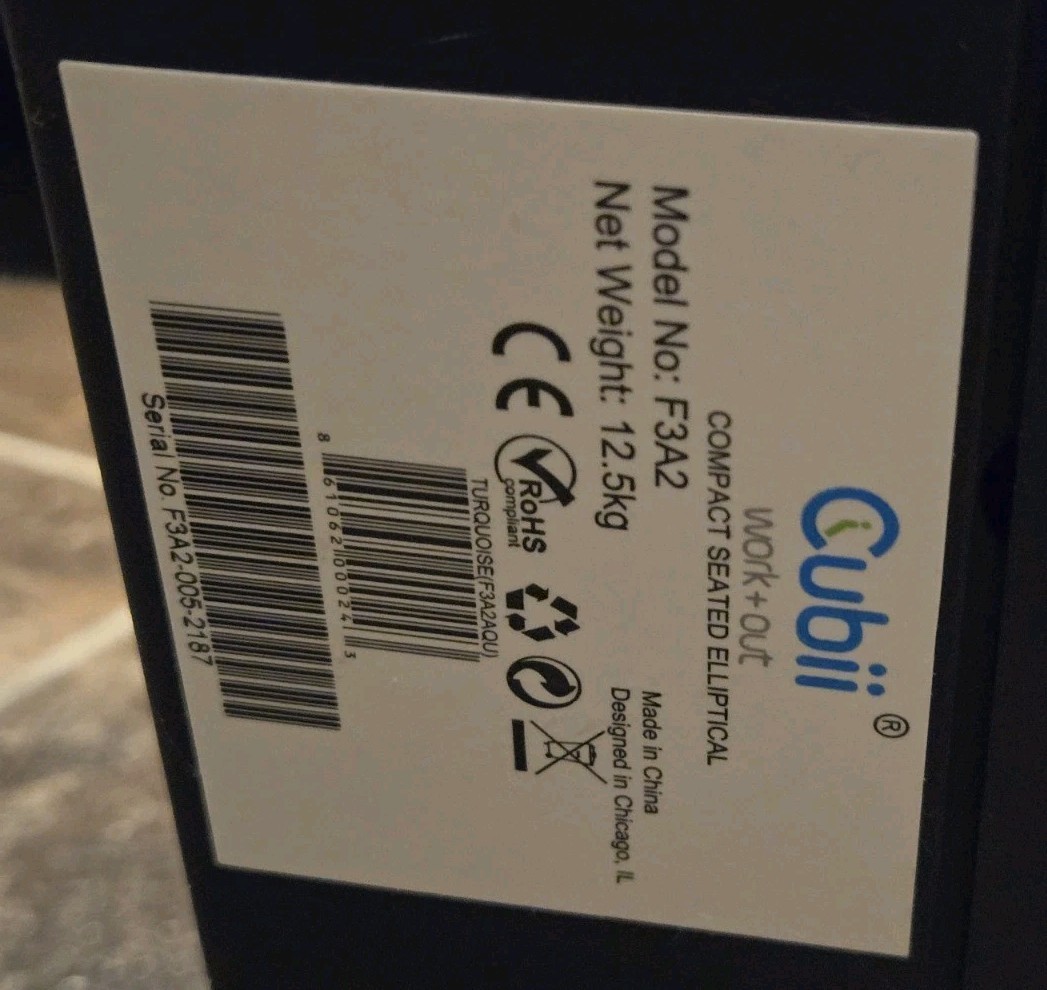 Cubii Workout Compact Seated Elliptical  Model F3A2AQU Turquoise. Works. Good.