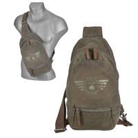 Greenburry UmhäNgetasche Crossover Canvas Bodybag Vintage Aviator Khaki