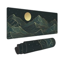 Golden Mountain Line Moon Landscape Gaming Mouse Pad XL Extended Large Mousep...
