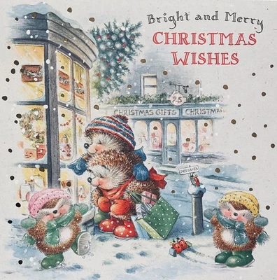 COUNTRY COMPANIONS HALLMARK CHARITY CHRISTMAS CARD ~ FOILED SINGLE CARD ~ CUTE