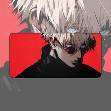 Anime Red Portrait Desk Mat  Gaming Mouse Pad, Fan Art Mouse Pad, Anime Inspire