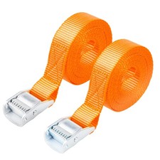 Cartman 1" x 12 ft Lashing Straps, 2 Pack, 600 lb Break Strength, Orange