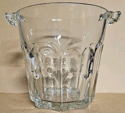 Vintage Javit Cameo Crystal Ice Bucket 64oz 1982