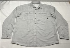 Mountain Hardwear Mens XL Canyon Gray Vented Roll Tab Sleeve Hiking Fish Shirt