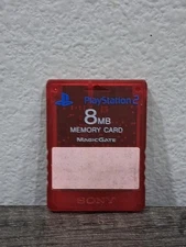 Official Sony PlayStation 2 Memory Card PS2 Clear Red MagicGate 8MB