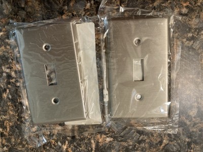 Cooper 93071 1 Gang Stainless Steel Toggle Switch Wallplate, 2 Pack